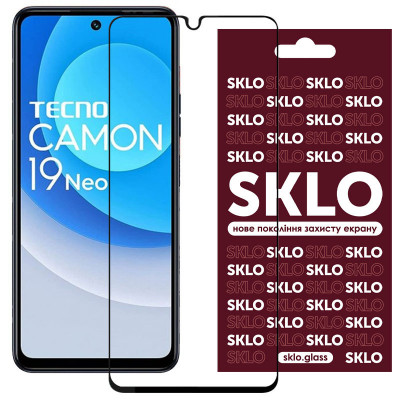 Защитное стекло для TECNO Camon 19 (CI6n) / 19 Pro (CI8n) SKLO 3D (full glue) Черный