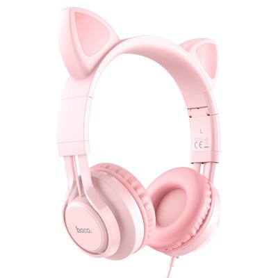 Наушники с ушками Hoco W36 Cat ear Розовый