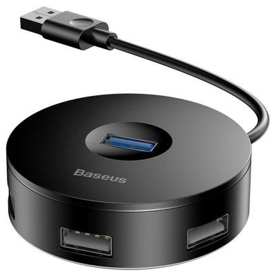 USB-хаб Baseus Round Box USB to USB 3.0 + 3USB 2.0 CAHUB-F Черный