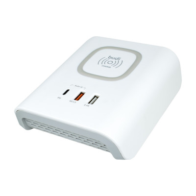 Беспроводное зарядное Budi Home Wireless Charger Station QC3.0, 2 USB 5V2.4A Белый