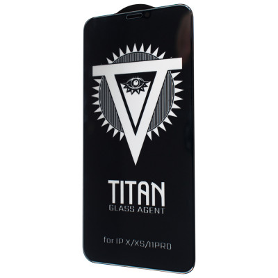 Защитное стекло для iPhone 11 Pro/X/XS TTech Titan Privat Черный