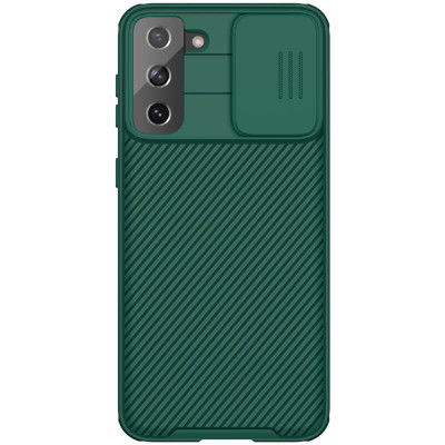 Чехол для Samsung Galaxy S21+ Nillkin Camshield (шторка на камеру) Зеленый/Dark Green