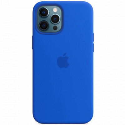 Чехол-накладка для iPhone 12/12 Pro Epik Silicone Case Full Magsafe Series (AAA) Синий/Capri Blue