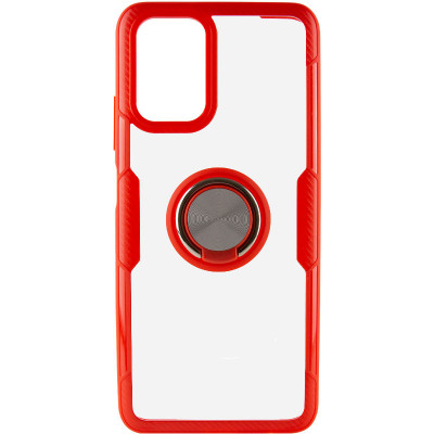 Чехол для Xiaomi Redmi Note 10/Note 10s Deen CrystalRing Бесцветный/Красный