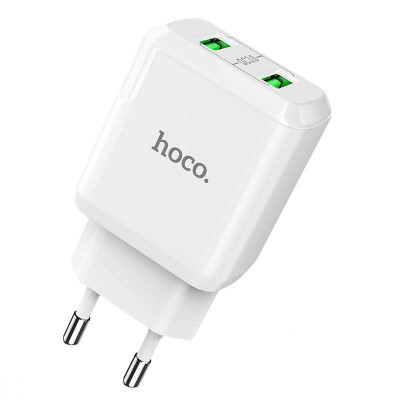 Сетевое зарядное (СЗУ) Hoco N6 QC3.0 (2USB/3A) Белый