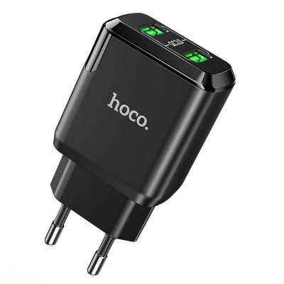Сетевое зарядное (СЗУ) Hoco N6 QC3.0 (2USB/3A) Черный
