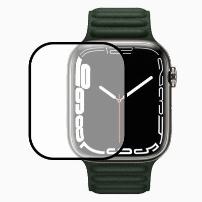 Защитная пленка для Apple Watch Series 7 45mm Epik 3D Full Glue Series Черный
