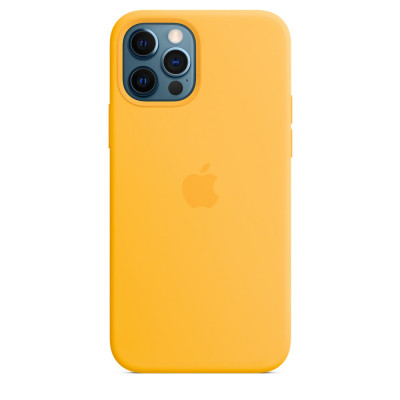 Чехол-накладка для iPhone 12/12 Pro Epik Silicone Case Full Magsafe Series (AAA) Желтый/Sunflower