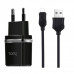 Сетевое зарядное (СЗУ) Hoco C12 Charger + кабель (Micro) 2.4A 2USB Черный