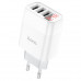 Сетевое зарядное (СЗУ) Hoco C93A Ease charge 3-port digital display charger Белый