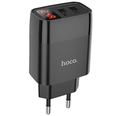 Сетевое зарядное (СЗУ) Hoco C86A (2USB/2.4A) Черный