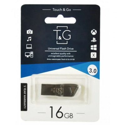 Флешка (флеш память USB) USB 3.0 T&G 16 GB Metal 114 Черный