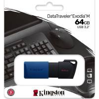 Флешка (флеш память USB) USB 3.2 Kingston DT Exodia M 64 GB Черный