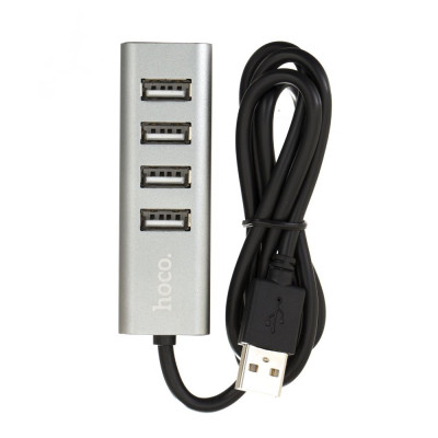 USB-хаб Hoco HB1 4USB Серый