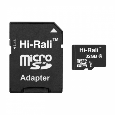 Карта памяти Hi-Rali MicroSDHC 32GB UHS-3 10 Class & Adapter Чёрный