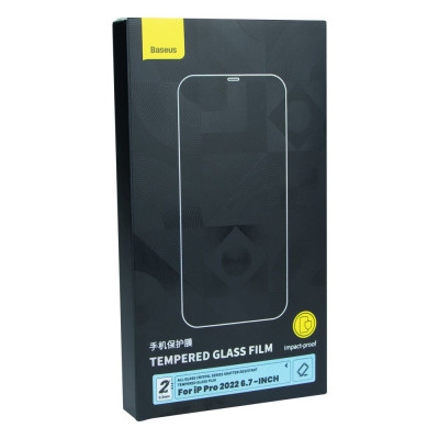 Защитное стекло 2 шт. для iPhone 13 Pro Max/14 Plus Baseus Crystal 0.3mm Series Прозрачный