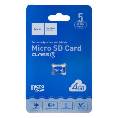 Карта памяти Hoco MicroSD 4GB 6 Class Синий