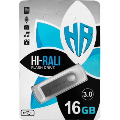 Флешка (флеш память USB) USB 3.0 Hi-Rali Shuttle 16 GB Стальной