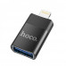 Переходник Lightning - USB (F) 2.0 Hoco UA17 Черный