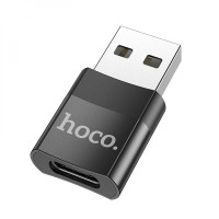 Переходник USB (M) - Type-C (F) Hoco UA17 Черный