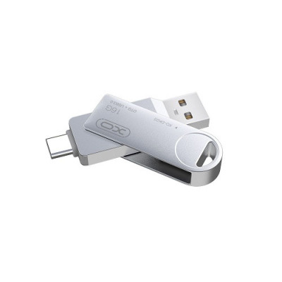 Флешка (флеш память USB) Type-C XO DK03 USB 3.0+Type C 64 GB Стальной