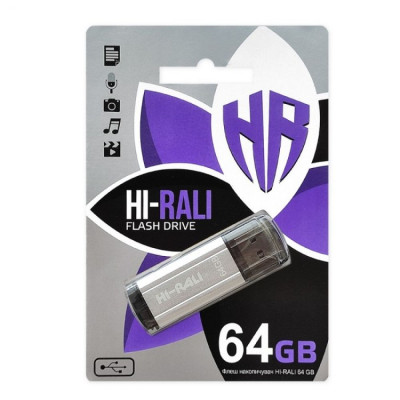 Флешка (флеш память USB) Hi-Rali Stark 64 GB Стальной
