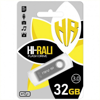 Флешка (флеш память USB) USB 3.0 Hi-Rali Shuttle 32 GB Стальной