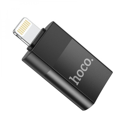 Переходник Lightning - USB (F) 2.0 Hoco UA17 Черный
