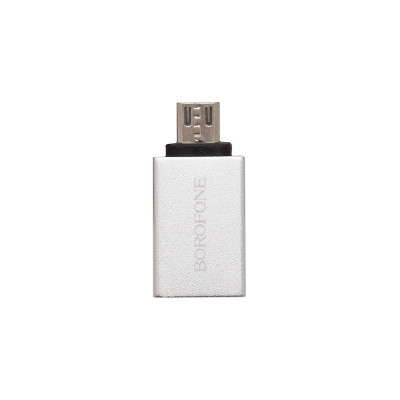Переходник Micro to USB Borofone BV2 Стальной