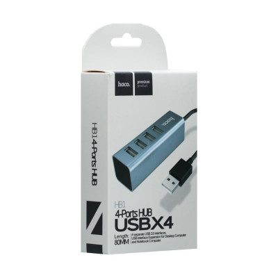 USB-хаб Hoco HB1 4USB Стальной