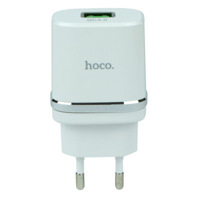 Сетевое зарядное Hoco C12Q QC 3.0 Белый