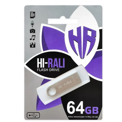 Флешка (флеш память USB) Hi-Rali Shuttle 64 GB Стальной