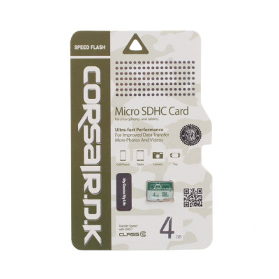 Карта памяти CorsairDK MicroSDHC UHS-1 4GB 10 Class Зелёная