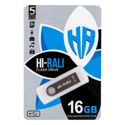 Флешка (флеш память USB) Hi-Rali Shuttle 16 GB Черный